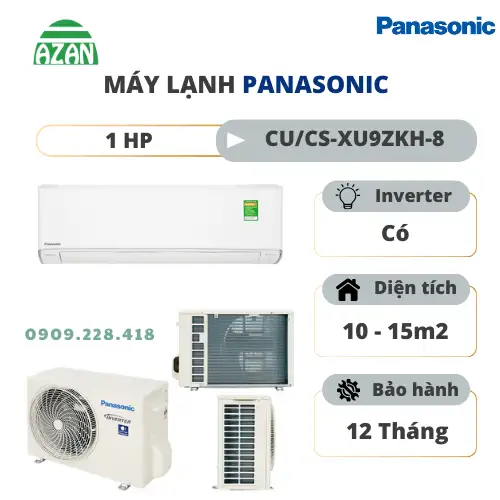 Máy lạnh Panasonic Inverter 1HP CU/CS-XU9ZKH-8