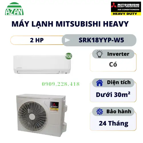 Máy lạnh Mitsubishi Heavy Inverter 2 HP SRK18YYP-W5