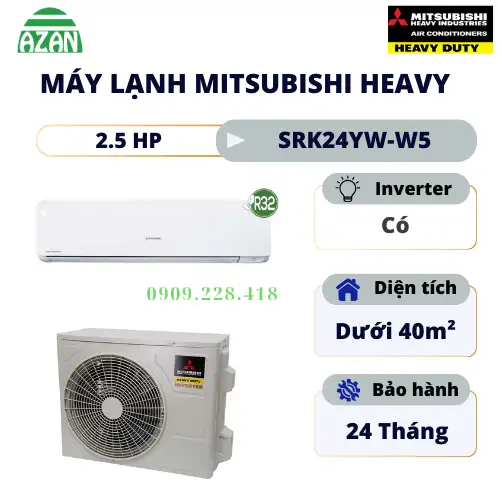 Máy lạnh Mitsubishi Heavy Inverter 2.5 HP SRK24YW-W5