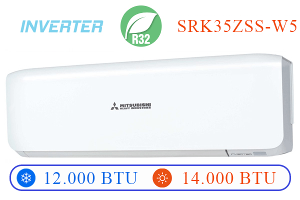 Máy lạnh Mitsubishi Heavy 2 chiều Inverter 1.5 HP SRK35ZSS-W5