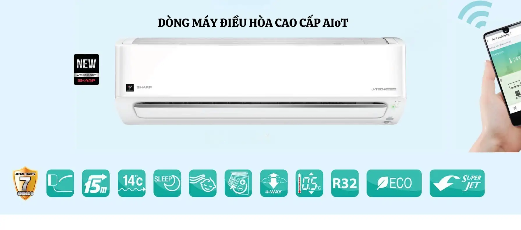 Máy lạnh Sharp Inverter 1HP AH-XP10CHW