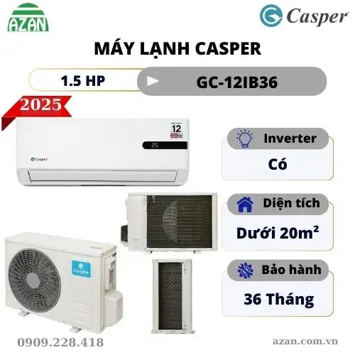 Máy lạnh Casper Inverter 1.5HP GC-12IB36