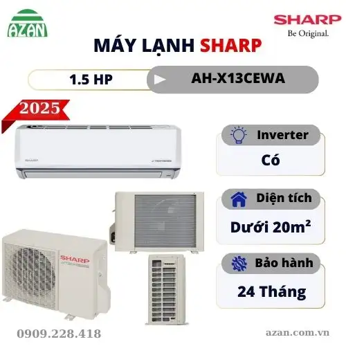 Máy lạnh Sharp Inverter 1.5HP AH-X13CEWA