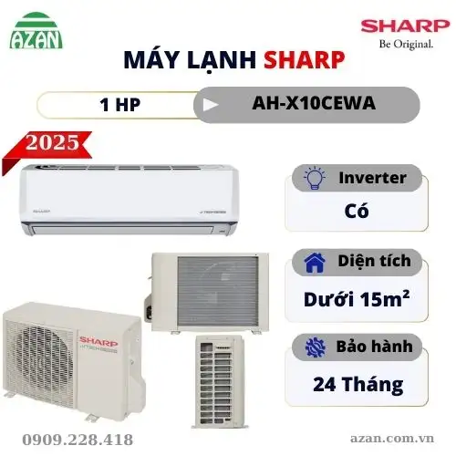 Máy lạnh Sharp Inverter 1HP AH-X10CEWA