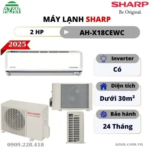 Máy lạnh Sharp Inverter 2HP AH-X18CEWC