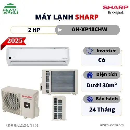 Máy lạnh Sharp Inverter 2HP AH-XP18CHW