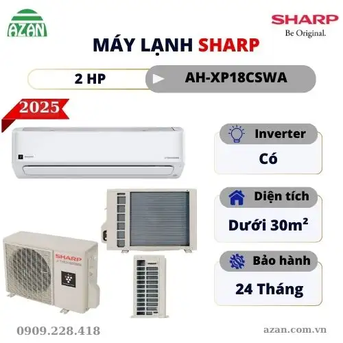 Máy lạnh Sharp Inverter 2HP AH-XP18CSWA