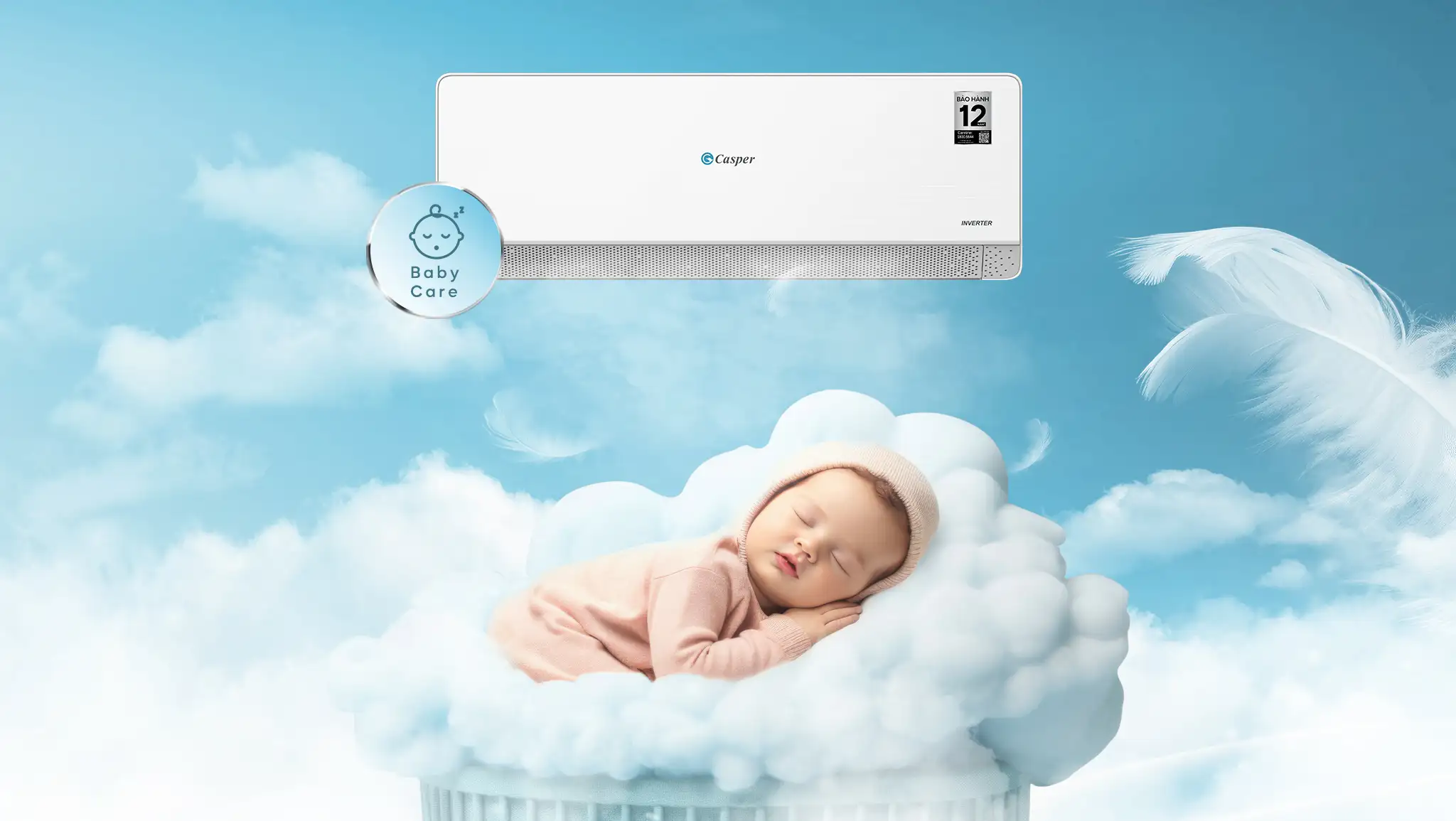 Máy lạnh Casper Inverter 1HP QC-09IU36A 5 BabyCare - Khẽ nâng giấc bé