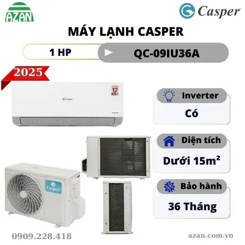 Máy lạnh Casper Inverter 1HP QC-09IU36A