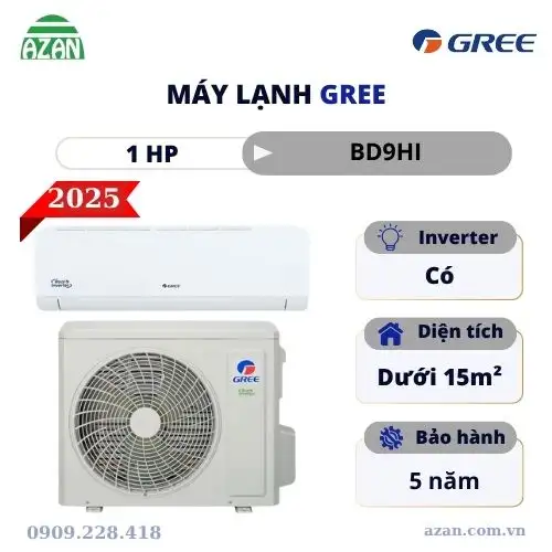 Máy lạnh Gree Inverter 1HP 2 chiều BD9HI