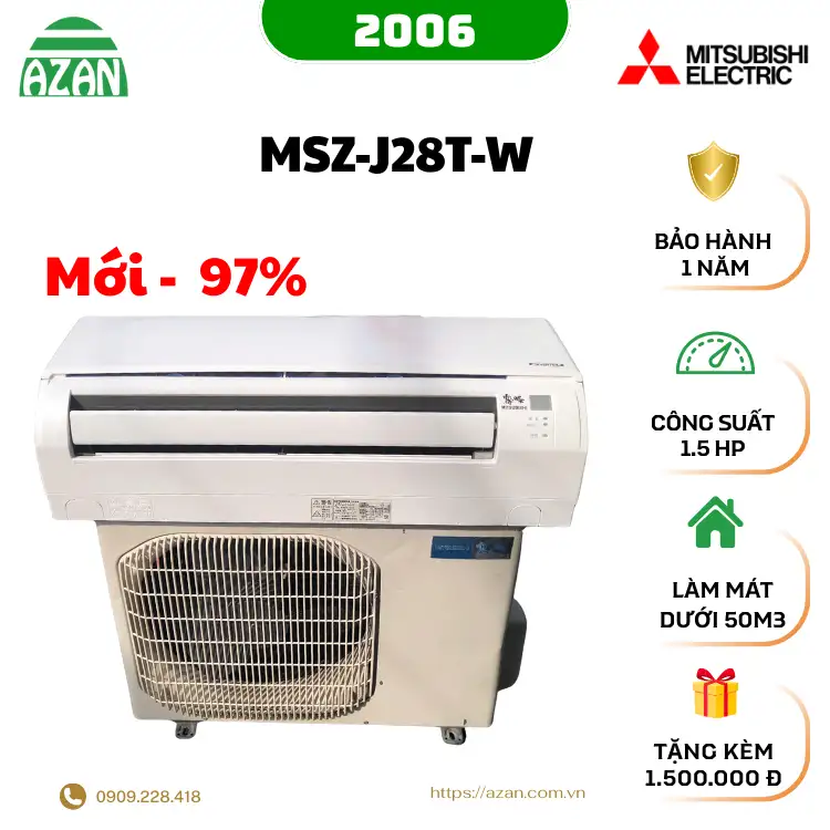 Máy lạnh nội địa Nhật Mitsubishi 1.5HP MSZ-J28T-W