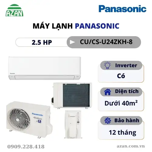 Máy lạnh Panasonic Inverter 2.5HP CU/CS-U24ZKH-8