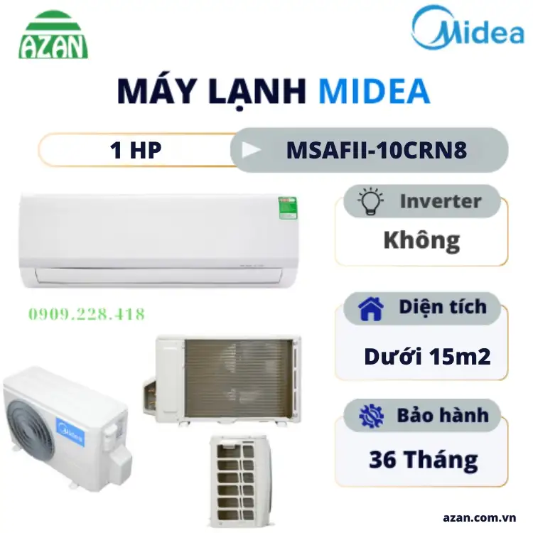 Máy lạnh Midea 1 HP MSAFII-10CRN8