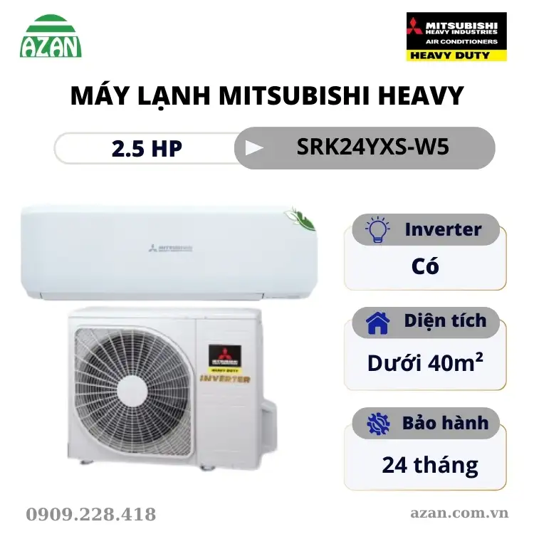 Máy lạnh Mitsubishi Heavy Inverter 2.5 HP SRK24YXS-W5