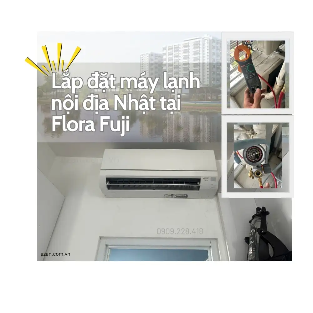 Lắp đặt 2 bộ máy lạnh nội địa Nhật MSZ-GV2524 tại Flora Fuji