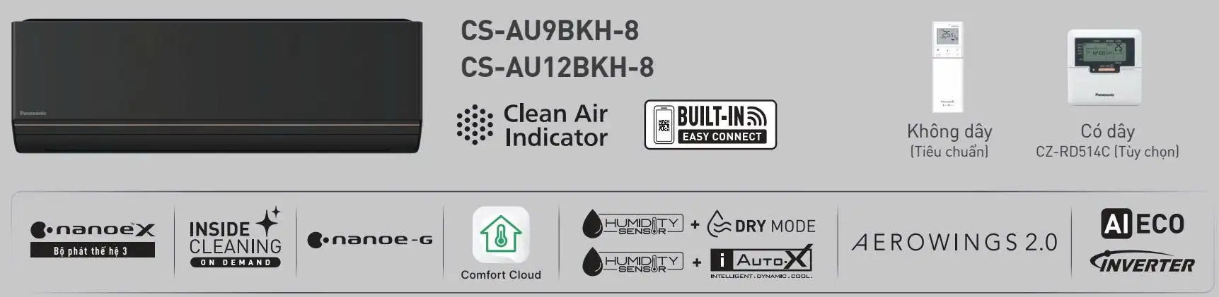 may lanh panasonic inverter 1hp cu cs au9bkh 8 5