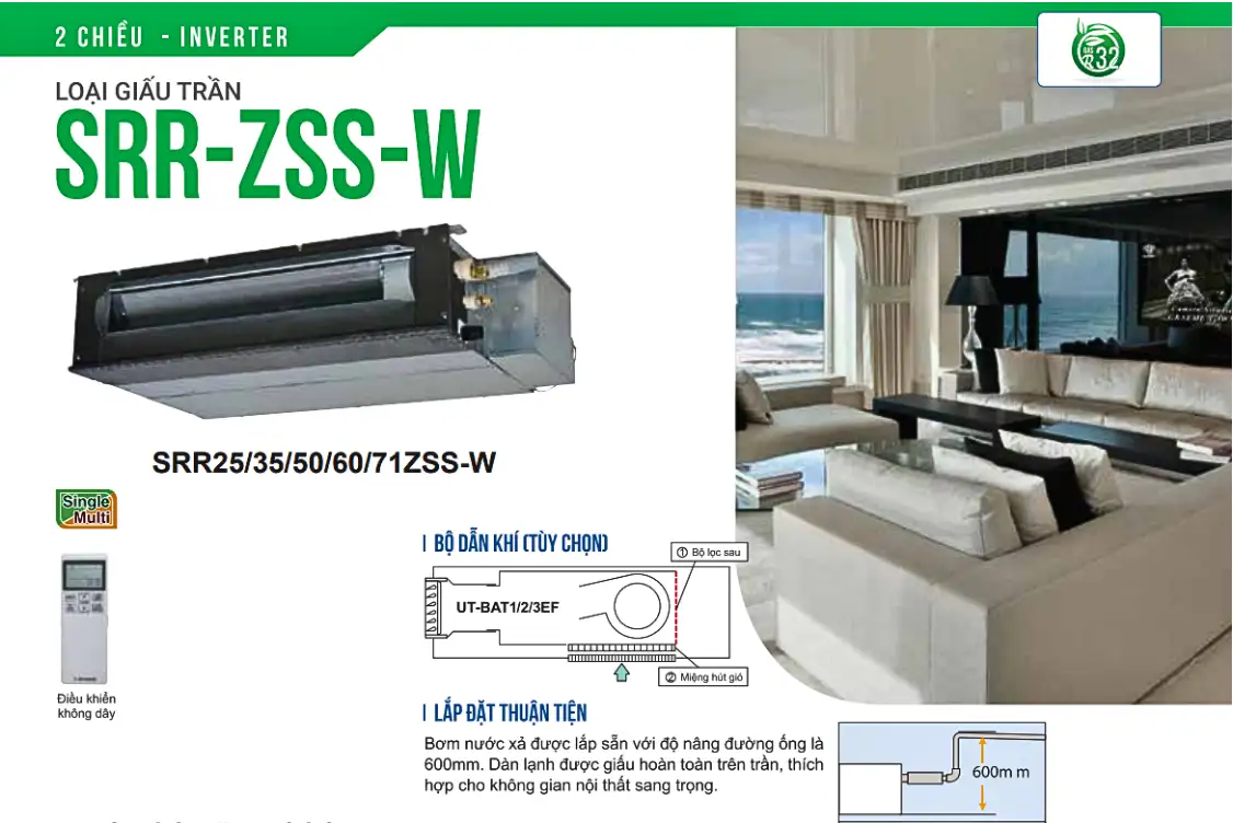 Dàn lạnh giấu trần SCM Multi Mitsubishi Heavy 2.5HP SRR60ZSS-W