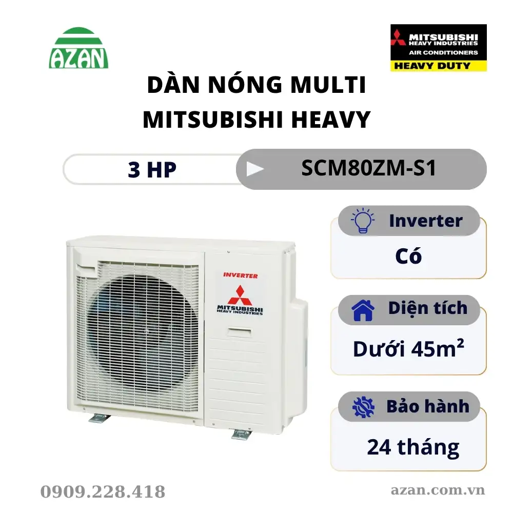 Dàn nóng máy lạnh Multi Mitsubishi Heavy 3HP SCM80ZM-S1