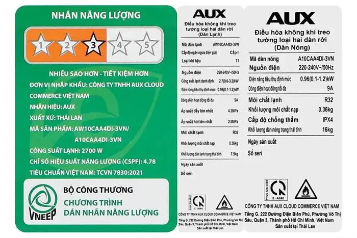 Máy lạnh AUX Inverter 1HP AW10CAA4DI-3VN