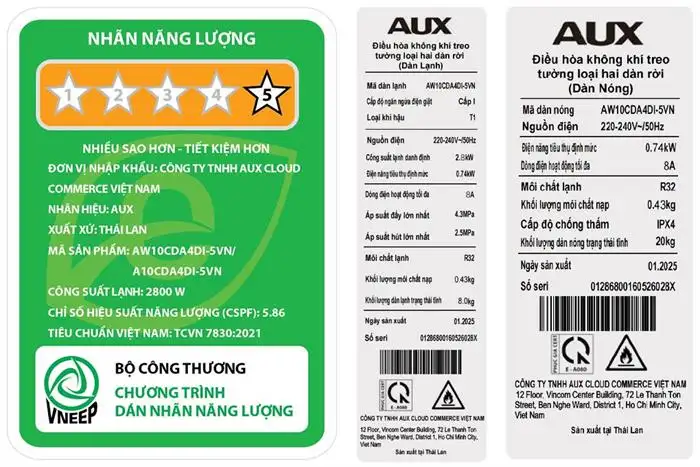 Máy lạnh AUX Inverter 1HP AW10CDA4DI-5VN