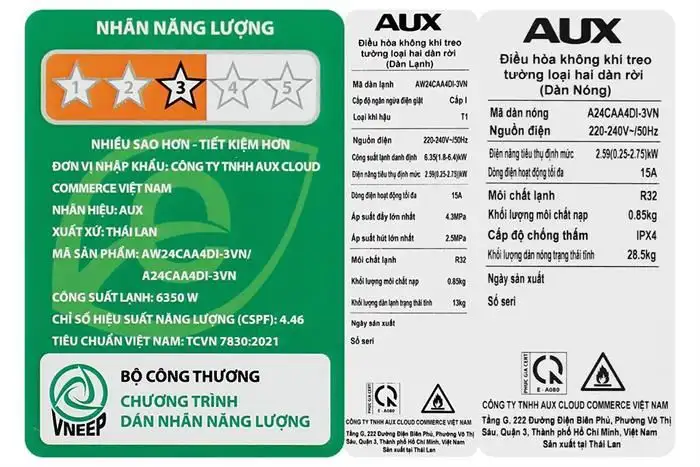 Máy lạnh AUX Inverter 2.5HP AW24CAA4DI-3VN