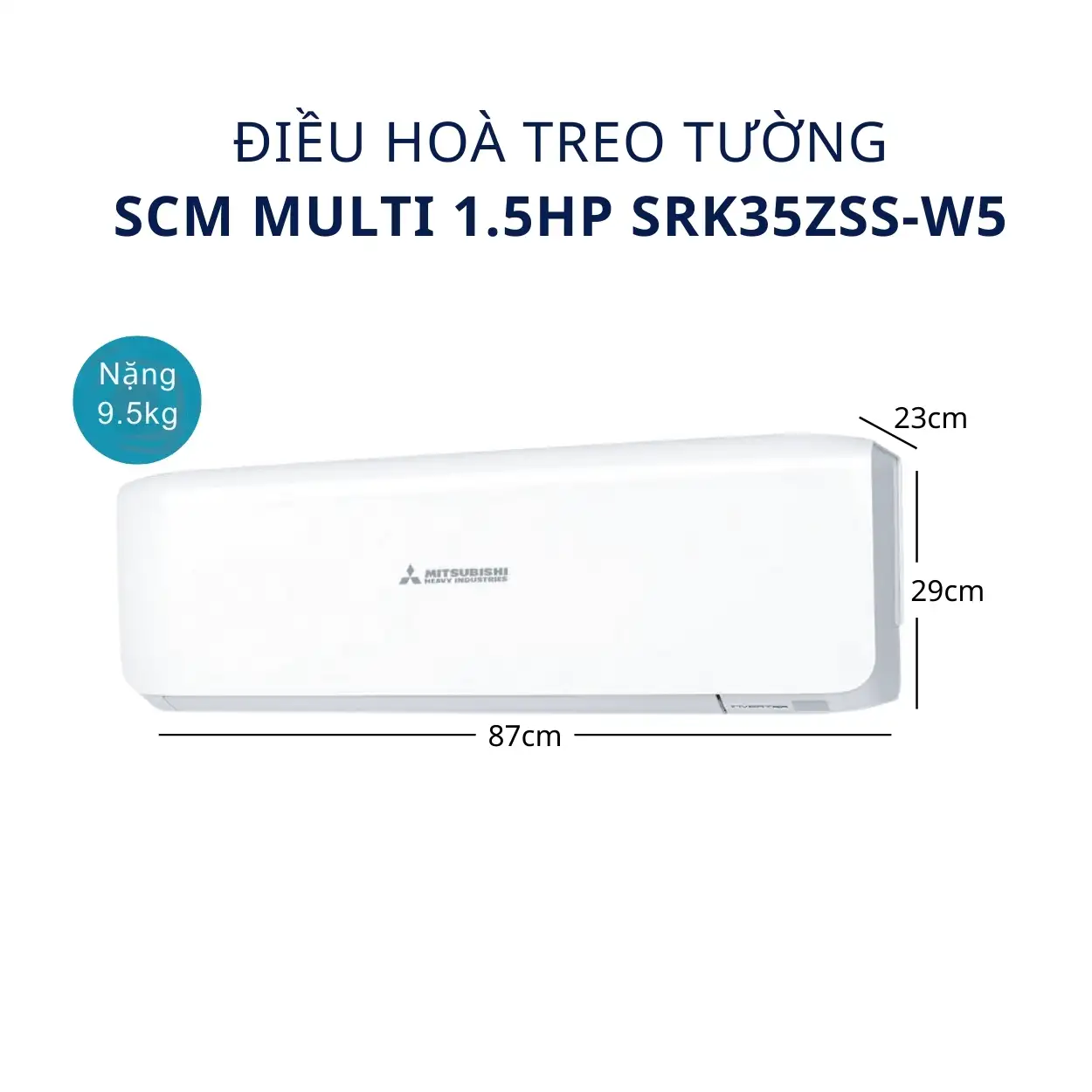 Dàn lạnh treo tường SCM Multi Mitsubishi Heavy Inverter 1.5HP SRK35ZSS-W5