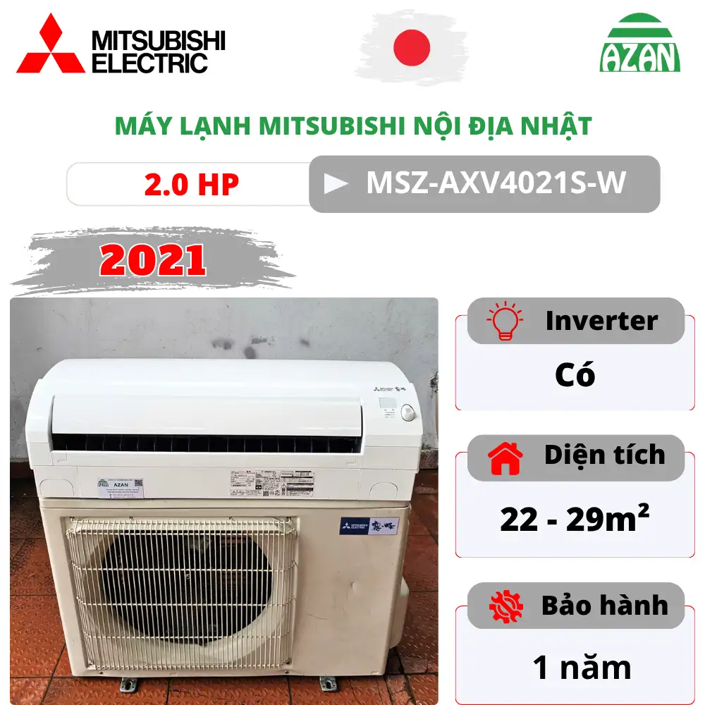 Máy lạnh Mitsubishi nội địa Nhật MSZ-AXV4021S-W năm 2021